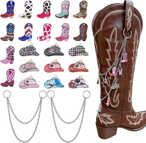 NOWNIN Cute Western Cowboy Charms for Jewelry Making Alloy Boot Gun Cowgirl Boot Hat Horse Cactus Charms Pendants for Necklace Earrings Bracelet Keychain Gifts in Kuwait