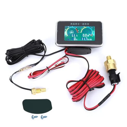DC 9V-36V 4-in-1 Car LCD Digital Display Voltmeter Fuel Gauge Water Temp Oil Pressure Meter in Kuwait