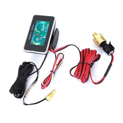 DC 9V-36V 4-in-1 Car LCD Digital Display Voltmeter Fuel Gauge Water Temp Oil Pressure Meter in Kuwait