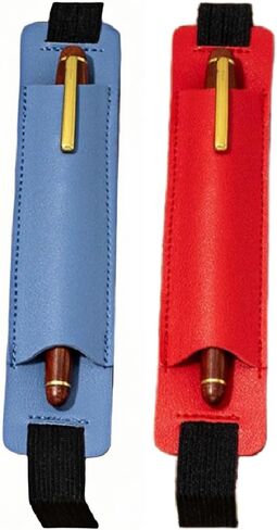 Pencil Holders 2 Pack Strap Style Leather Pu Notebook Elastic Pen Cover Portable Pencil Case Yellow Green 2 Packleather Pen Pouch in Saudi Arabia