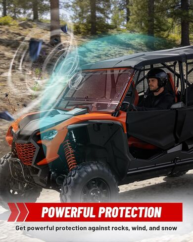 StarknightMT 2 في 1 Talon 1000 حاجب أمامي قابل للطي متوافق مع Talon 1000X/1000R/1000X4 2019+، مقاوم للخدش والأشعة فوق البنفسجية وزجاج أمامي شفاف قابل للطي من البولي كربونات، تركيب بدون حفر in Kuwait