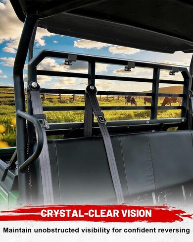 الزجاج الأمامي الخلفي StarknightMT Mule Pro متوافق مع 2015+ Kawasaki Mule Pro FXT، 2016+Kawasaki Mule Pro DXT أجزاء ملحقات لوحة الزجاج الأمامي المطلية بالصلب من البولي كربونات المضادة للأشعة فوق البنفسجية UTV in Kuwait