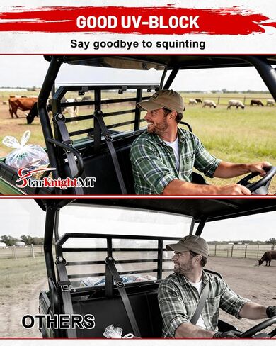 الزجاج الأمامي الخلفي StarknightMT Mule Pro متوافق مع 2015+ Kawasaki Mule Pro FXT، 2016+Kawasaki Mule Pro DXT أجزاء ملحقات لوحة الزجاج الأمامي المطلية بالصلب من البولي كربونات المضادة للأشعة فوق البنفسجية UTV in Kuwait
