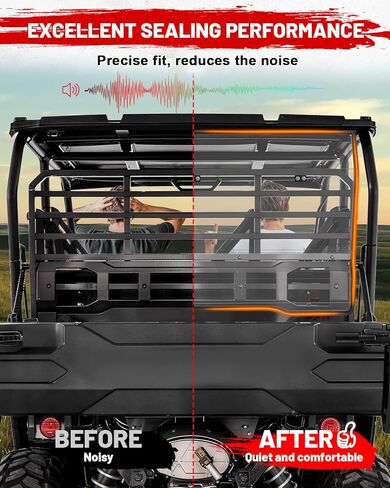 الزجاج الأمامي الخلفي StarknightMT Mule Pro متوافق مع 2015+ Kawasaki Mule Pro FXT، 2016+Kawasaki Mule Pro DXT أجزاء ملحقات لوحة الزجاج الأمامي المطلية بالصلب من البولي كربونات المضادة للأشعة فوق البنفسجية UTV in Kuwait