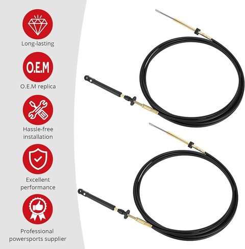 JAVIK 0173114 2 قطعة كابل التحكم عن بعد خنق التحول متوافق مع جونسون Evinrude OMC S-nap-in T-M الكابلات 1979-1994 in Kuwait