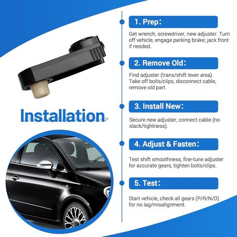 Transmission Shift Linkage Cable Control Adjuster Fits for 2012 Fiat 500 Replaces 68166792 CSCJVB41AA 68166792AA in Kuwait