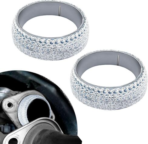 2PCS ID 48mm Car Exhaust Manifold Gasket, Exhaust Flange Gasket, Graphite Construction Exhaust Donut Gaskets Seal Muffler Ring, Automotive Graphite Muffler Connector Replacement for Most Cars in Kuwait