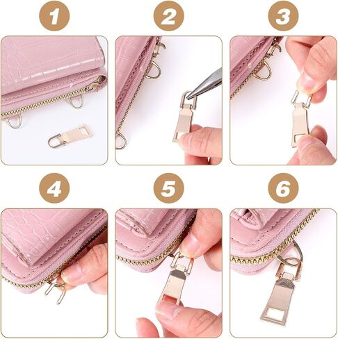 Nogeqi 9PCS Zipper Pull Replacement, Metal Zipper Tab Replacement Repair Kit for Luggage Suitcase Backpacks Jacket Sewing Notions and Supplies, Samll/Middle/Large (3 Colors) in Kuwait