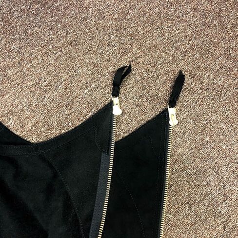 HH Chap Zipper Insert | Black | Adds 2 Inches to your Chaps | Brass YKK 10 Zipper | Made in the USA in Saudi Arabia