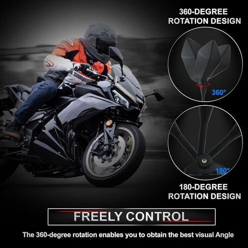 مرايا الرؤية الخلفية للدراجات النارية زوج من الكربون لهوندا CBR600RR/1000RR/600F4/250R/300R/500R/900RR، للنينجا 250R كاتانا GSX600/750F سوزوكي GSX-R600/R750 1998-2024 (زوج واحد) in Kuwait