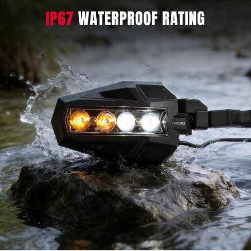 Oumurs UTV Side View Mirrors with LED Lights, Aluminum Rear View Mirror with 4 Modes Fits 1.75-2" Roll Bar for RZR Polaris XP Can-Am Maverick X3 Pioneer Teryx Mule Kawasaki in Saudi Arabia