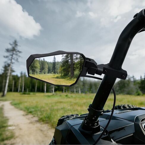 Oumurs UTV Side View Mirrors with LED Lights, Aluminum Rear View Mirror with 4 Modes Fits 1.75-2" Roll Bar for RZR Polaris XP Can-Am Maverick X3 Pioneer Teryx Mule Kawasaki in Saudi Arabia