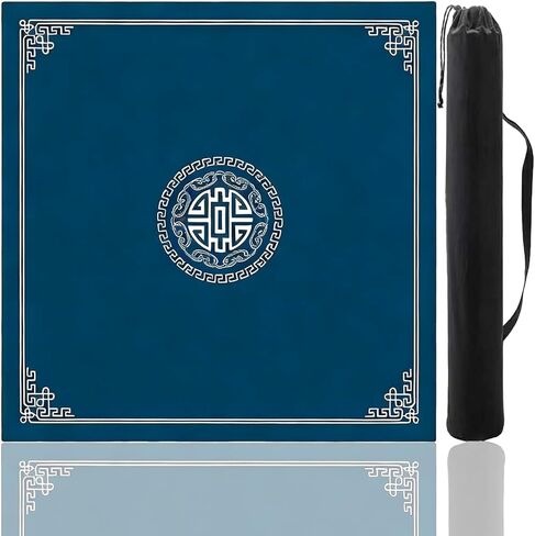 مفرش طاولة ماهجونج، طراز صيني تقليدي مقاس 80 × 80 سم (31.5 × 31.5 بوصة) غطاء طاولة مقاوم للخدش مع صناعة يدوية لقفل الحواف ونمط طويل الأمد لألعاب ماجونج وديكور المنزل (طول العمر) in Kuwait