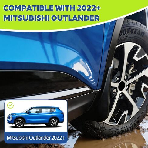 Mud Flaps Compatible with Mitsubishi Outlander 2022-2026,Wheel Tire Splash Guards for Outlander Exterior Accessories,All Weather Tire Protector Splash Guards Sediment Mudflaps No Drill Holes in Saudi Arabia