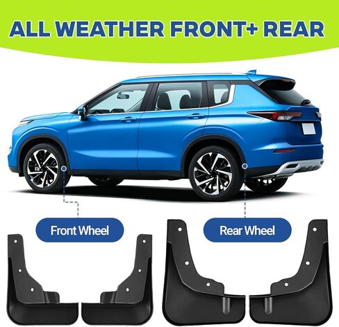 Mud Flaps Compatible with Mitsubishi Outlander 2022-2026,Wheel Tire Splash Guards for Outlander Exterior Accessories,All Weather Tire Protector Splash Guards Sediment Mudflaps No Drill Holes in Saudi Arabia