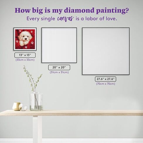 DIAMOND ART CLUB Cuddles Diamond Painting Kit, Fun DIY Crafts for Adults, Round Diamond Art Canvas, 13" x 13" (33 cm x 33 cm) in Kuwait