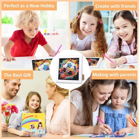 Aestalrcus Diamond Art Kits for Kids Ages 8-12, Soccer Ball Sports Diamond Painting for Kids Beginners, Ball Full Drill Gem Art for Kids for Gift Home Wall Decor 6x6In (with Frame) in Saudi Arabia