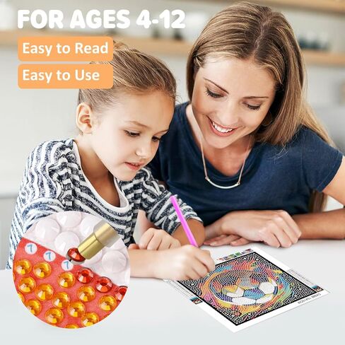 Aestalrcus Diamond Art Kits for Kids Ages 8-12, Soccer Ball Sports Diamond Painting for Kids Beginners, Ball Full Drill Gem Art for Kids for Gift Home Wall Decor 6x6In (with Frame) in Saudi Arabia