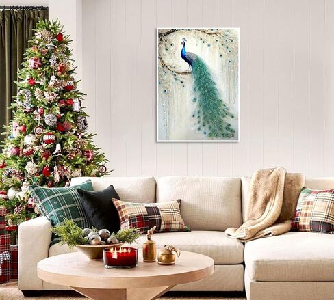 BOHADIY الماس مجموعات الفن للبالغين، 5D DIY الملونة الطاووس الماس اللوحة مجموعات للبالغين المبتدئين، مجموعات النقاط الماس جوهرة الفنون الحرف لغرفة المعيشة غرفة نوم مكاتب ديكور جدار المنزل 12X16 بوصة in Kuwait