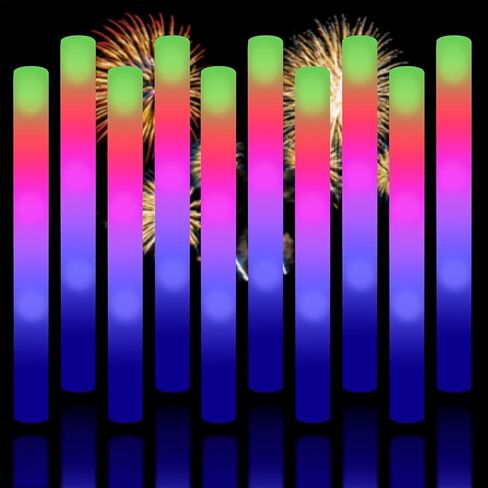 Taotuo Glow Sticks Bulk, 20 Pack LED Light Up Foam Sticks 3 Modes Color Flashing,Glow Party Supplies for Wedding Birthday, Raves, Concert, Camping, New Year, Carnival, Halloween Christmas in Saudi Arabia