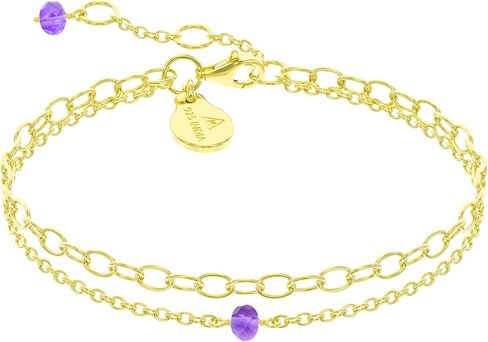 Blue Sapphire Bracelet for Women, Certified 925 Sterling Silver with Plated 18K Gold Bracelets for Women - Crystals and Healing Stone Layered Bracelet Women Jewelry for Gift in Saudi Arabia
