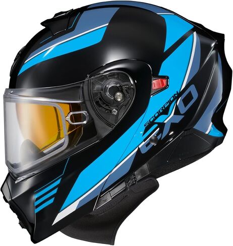 ScorpionEXO GT930 Cold Weather Adventure Snowmobile Modular Helmet Dual Pane Shield with Breath Box and Bluetooth Ready Speaker Pockets Solid (Matte Black - Medium) in Kuwait