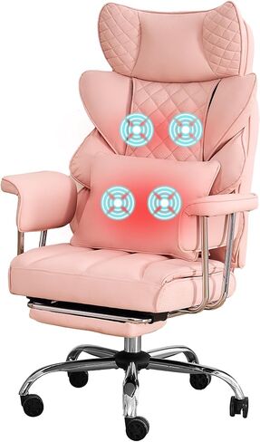 DYHOME 500 Lbs Kneading Massage Office Chair with Foot Rest, Ergonomic Reclining Home Computer Chair, High Back Thick Cushion Big & Tall Office Chair, Comfy Leather Heavy Duty Executive Chair, Green in Saudi Arabia