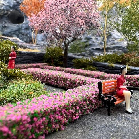 9pcs Multicolor Sponge Strip Hedge Bushes, 0.59in Height, for Railway Train Layout & Car Diorama Scene Models,Ages 14+ in Saudi Arabia