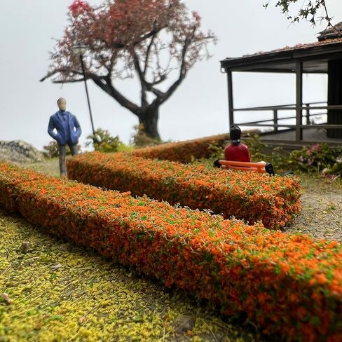 9pcs Multicolor Sponge Strip Hedge Bushes, 0.59in Height, for Railway Train Layout & Car Diorama Scene Models,Ages 14+ in Saudi Arabia