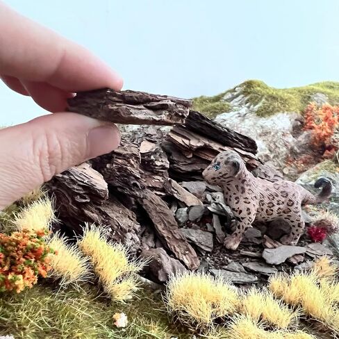 Miniature Bark Rock Model, Brown Tree Bark Texture, 5 Sizes, 200g Total (40g x 5 Packs) for Train Layouts, Railway & Car Diorama Scene Models, Ages 14+ in Saudi Arabia