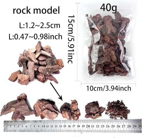 Miniature Bark Rock Model, Brown Tree Bark Texture, 5 Sizes, 200g Total (40g x 5 Packs) for Train Layouts, Railway & Car Diorama Scene Models, Ages 14+ in Saudi Arabia