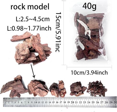 Miniature Bark Rock Model, Brown Tree Bark Texture, 5 Sizes, 200g Total (40g x 5 Packs) for Train Layouts, Railway & Car Diorama Scene Models, Ages 14+ in Saudi Arabia