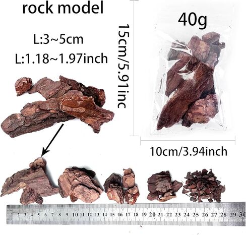 Miniature Bark Rock Model, Brown Tree Bark Texture, 5 Sizes, 200g Total (40g x 5 Packs) for Train Layouts, Railway & Car Diorama Scene Models, Ages 14+ in Saudi Arabia