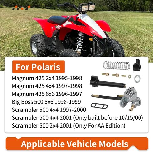 Aluminum Fuel Valve Petcock + Lever Knob For Polaris Magnum 425 Big Boss 500 Scrambler 500 1995-2001 7052190 in Kuwait