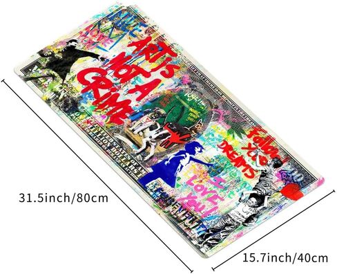 JUST BREATHE Large Mouse Pad Man Cool Graffiti Street Art Extended Gaming Mousepad XXL 31.5"x15.7" Desk Mat with Non-Slip Base and Stitched Edges, Waterproof Keyboard Laptop Mat for Office and Home in Saudi Arabia