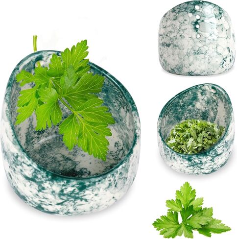 Green Small Pottery Herb Stripper Bowl, Handmade Pottery Vegetable Leaf Stripper for Kitchen, Multi-Functiona Herb Stripper Tool Chopper, Durable Small Ceramic Bowls for Herbs Weed Spice in Saudi Arabia