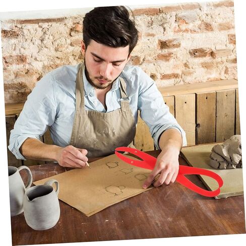 Plastic Pottery Caliper Measuring Tool, 12.2x2.3 Inches Bent Leg Ceramic Carving Supplies, Red Art Sculpture Modeling Equipment Inside Outside Dimensions in Kuwait