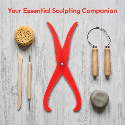 Plastic Pottery Caliper Measuring Tool, 12.2x2.3 Inches Bent Leg Ceramic Carving Supplies, Red Art Sculpture Modeling Equipment Inside Outside Dimensions in Kuwait