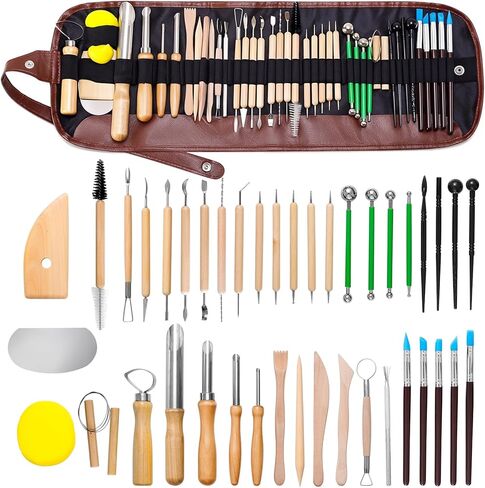 42 PCS Adult Clay Sculpting Tools Kit, All-in-One Pottery Tool Set for Carving, Molding & Shaping - for Adult Hobbyists and Artists in Saudi Arabia