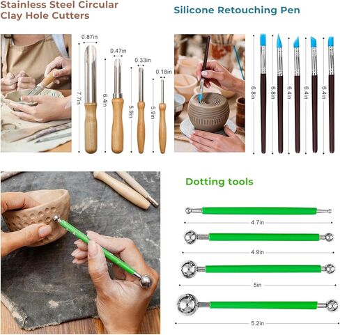 42 PCS Adult Clay Sculpting Tools Kit, All-in-One Pottery Tool Set for Carving, Molding & Shaping - for Adult Hobbyists and Artists in Saudi Arabia