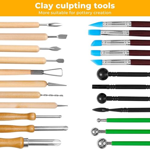 42 PCS Adult Clay Sculpting Tools Kit, All-in-One Pottery Tool Set for Carving, Molding & Shaping - for Adult Hobbyists and Artists in Saudi Arabia