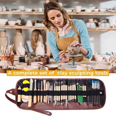 42 PCS Adult Clay Sculpting Tools Kit, All-in-One Pottery Tool Set for Carving, Molding & Shaping - for Adult Hobbyists and Artists in Saudi Arabia