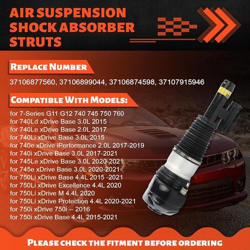 دعامة تعليق هوائي أمامي يمين مناسبة لسلسلة 7 G11 G12 740 750 760 xDrive 4WD استبدال # 37106877560 37106899044 37106874598 37107915946 in Kuwait