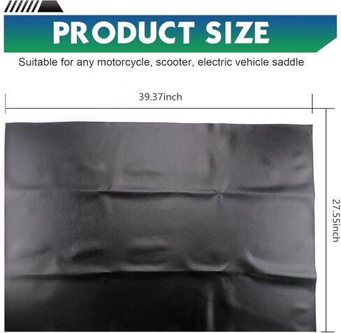 Motorcycle Seat Cover, 39.37" x 27.56" Elastic Leather Seats Protector, DIY Waterproof Wear-Resistant Motorcycle Seat Cover, Universal for Most Motorcycles Scooters (Black) in Saudi Arabia