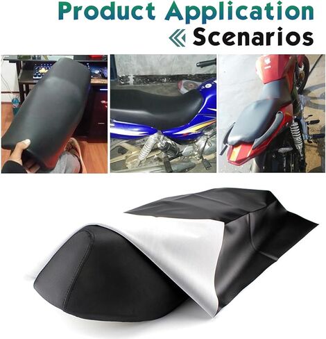 Motorcycle Seat Cover, 39.37" x 27.56" Elastic Leather Seats Protector, DIY Waterproof Wear-Resistant Motorcycle Seat Cover, Universal for Most Motorcycles Scooters (Black) in Saudi Arabia