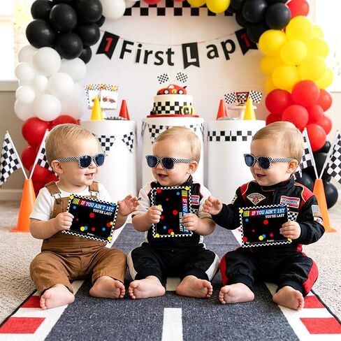 Race Car Party Favors - 12 Sets Race Car Checkered Sunglasses with Cards OPP Bags for Boys Baby Shower Decorations Racing Theme Party Favors for 1st Birthdays Party Gifts Beach Summer Events in Saudi Arabia