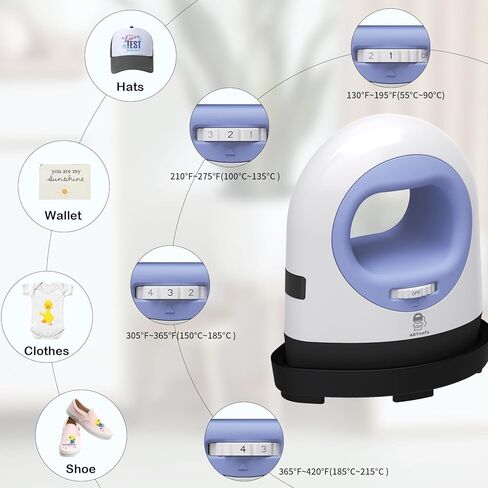 Mini Heat Press Machine (160W Boost Power) - 4-Level Heat up to 420°F - Portable Small Iron for T-Shirts, Totes, Hats & DIY Projects - HTV & Sublimation - Includes AI Design Tools (Purple) in Saudi Arabia