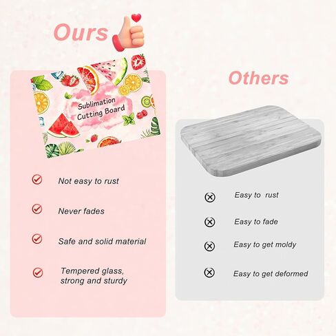 6Pcs 11×15 Inch Sublimation Cutting Board Blanks, Textured Tempered Glass Cutting Board for Kitchen, Anti Slip Heat Resistant Glass Chopping Boards for DIY Countertop Heat Press Machine in Saudi Arabia