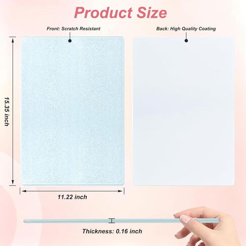 6Pcs 11×15 Inch Sublimation Cutting Board Blanks, Textured Tempered Glass Cutting Board for Kitchen, Anti Slip Heat Resistant Glass Chopping Boards for DIY Countertop Heat Press Machine in Saudi Arabia