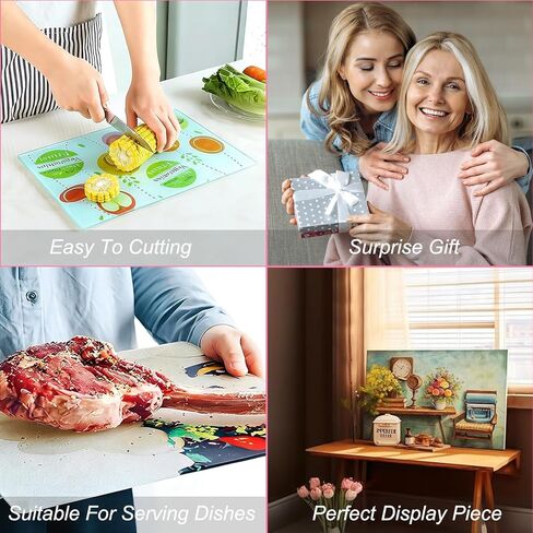 6Pcs 11×15 Inch Sublimation Cutting Board Blanks, Textured Tempered Glass Cutting Board for Kitchen, Anti Slip Heat Resistant Glass Chopping Boards for DIY Countertop Heat Press Machine in Saudi Arabia